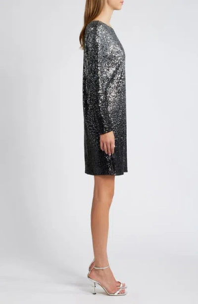 Chelsea28 Long Sleeve Sequin Cocktail Minidress In Black