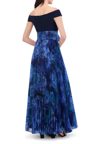 Eliza J Pleated Off The Shoulder Gown