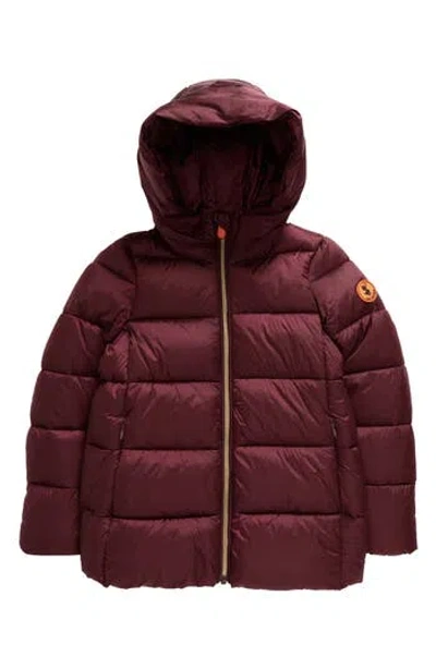 Save The Duck Kids' Gracie Quilted Puffer Jacket In Burgundy