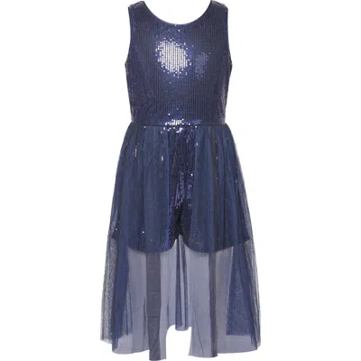 Hannah Banana Kids' Sequin Walk Through Romper In Blue