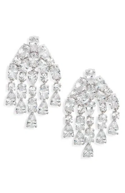 Nordstrom Cubic Zirconia Cascading Fringe Drop Earrings
