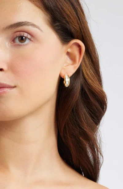 Nordstrom Baguette Cubic Zirconia Hoop Earrings