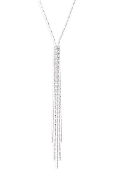 Nordstrom Baguette Cubic Zirconia Fringe Y-necklace