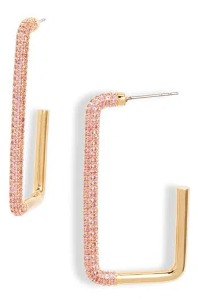 Nordstrom Pavé Cubic Zirconia Rectangle Hoop Earrings