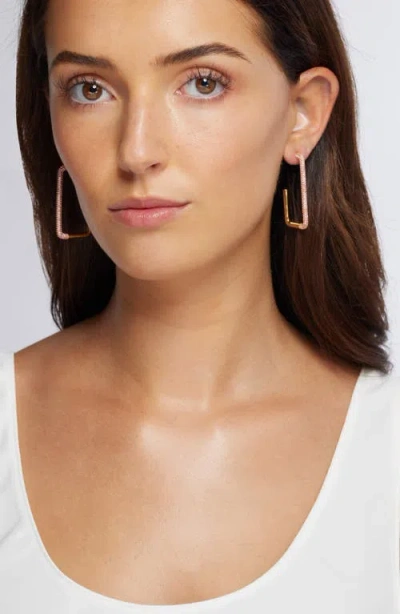 Nordstrom Pavé Cubic Zirconia Rectangle Hoop Earrings