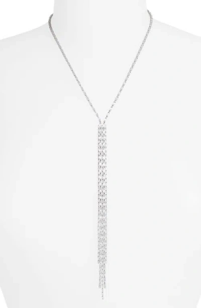 Nordstrom Baguette Cubic Zirconia Fringe Y-necklace