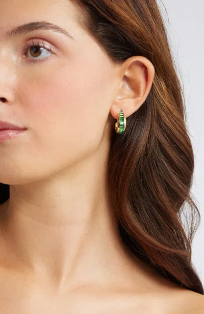 Nordstrom Baguette Cubic Zirconia Hoop Earrings