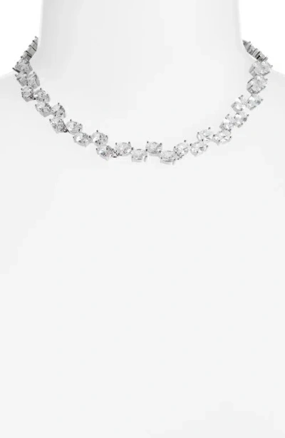 Nordstrom Oval Cubic Zirconia Foldover Collar Necklace