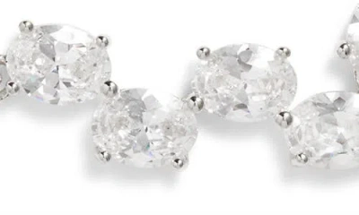 Nordstrom Oval Cubic Zirconia Foldover Collar Necklace