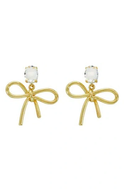 Panacea Crystal Top Bow Drop Earrings