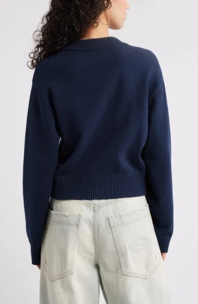 Bp. Preppy Jacquard Johnny Collar Sweater In Blue