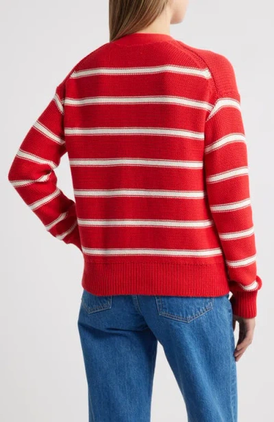 Caslon ® Stripe Pima Cotton Cardigan