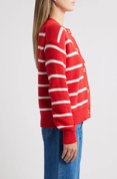 Caslon ® Stripe Pima Cotton Cardigan