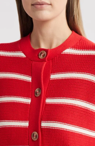 Caslon ® Stripe Pima Cotton Cardigan