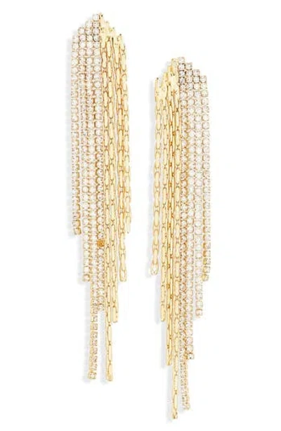 Nordstrom Chain & Crystal Fringe Drop Earrings