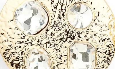 Nordstrom Faux Pearl & Crystal Medallion Drop Clip-on Earrings