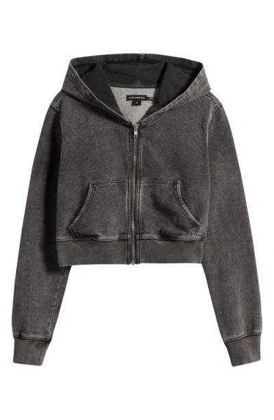 Good American Jeanius Cropped Hooded Cotton Sweatshirt