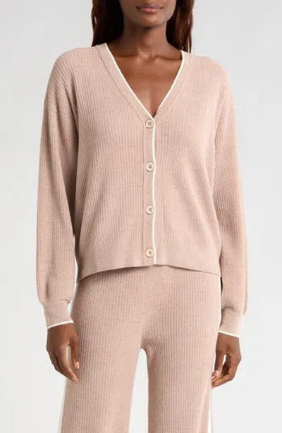 Barefoot Dreams Cozychic® Ultra Lite® Contrast Stripe Ribbed Cardigan