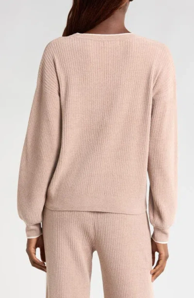 Barefoot Dreams Cozychic® Ultra Lite® Contrast Stripe Ribbed Cardigan