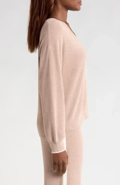 Barefoot Dreams Cozychic® Ultra Lite® Contrast Stripe Ribbed Cardigan