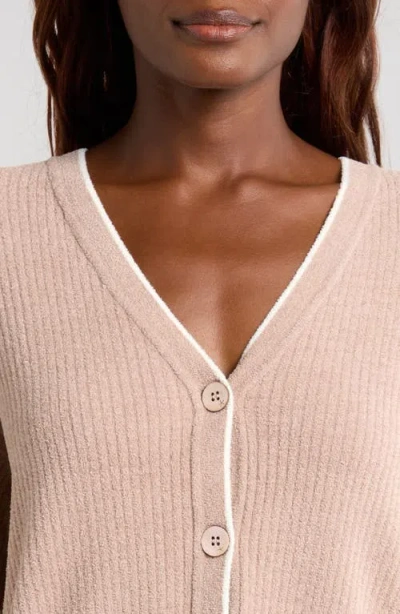Barefoot Dreams Cozychic® Ultra Lite® Contrast Stripe Ribbed Cardigan