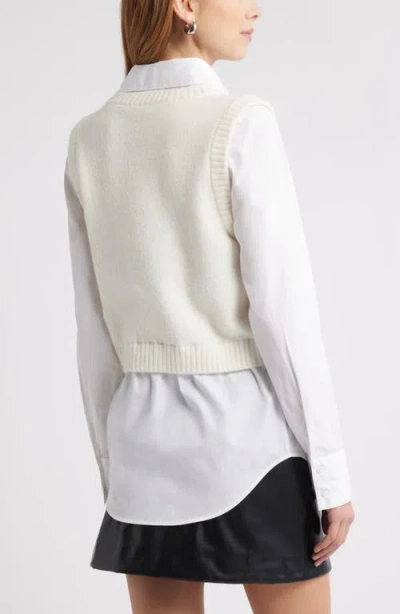Open Edit Layered Look Sweater Vest