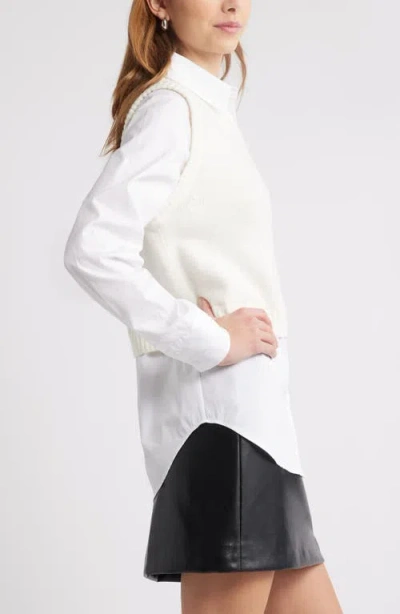 Open Edit Layered Look Sweater Vest