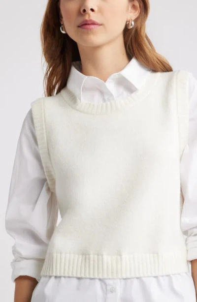 Open Edit Layered Look Sweater Vest