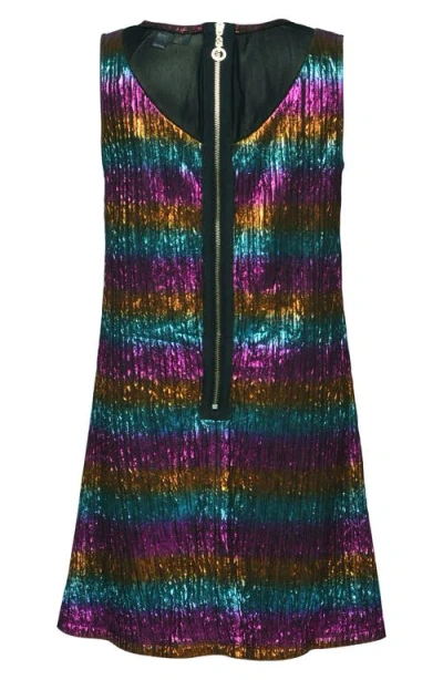 Hannah Banana Kids' Iridescent Stripe Chain Detail Dress In Multi