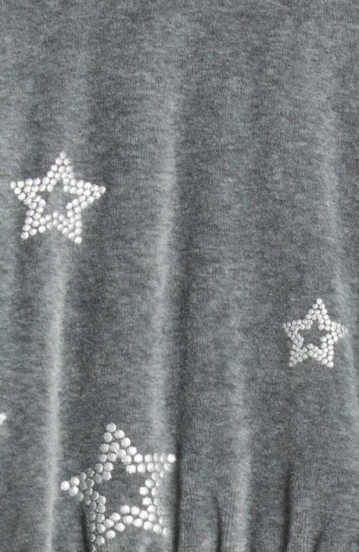 Splendid Star Embellished Velour Graphic Sweatshirt & Joggers Set In Gray
