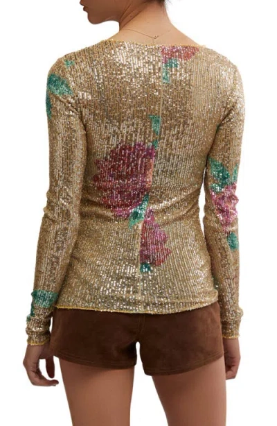 Free People Gold Rush Sequin Top