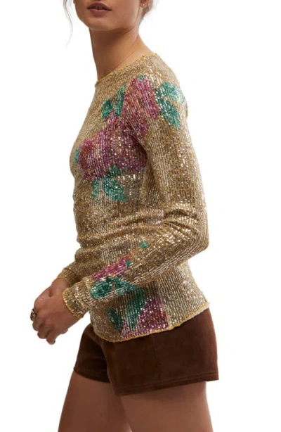 Free People Gold Rush Sequin Top
