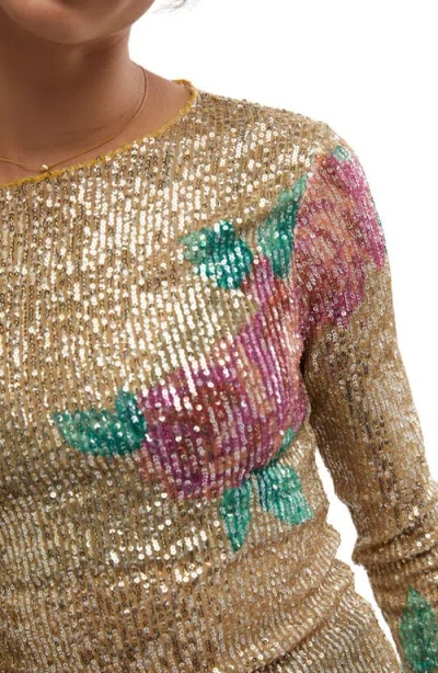 Free People Gold Rush Sequin Top