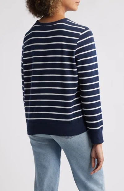 Caslon ® Stripe Cotton Graphic Sweatshirt