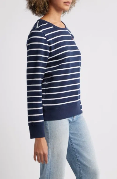 Caslon ® Stripe Cotton Graphic Sweatshirt