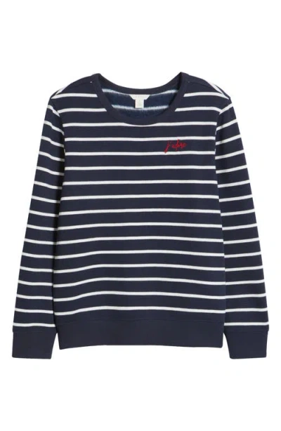 Caslon ® Stripe Cotton Graphic Sweatshirt