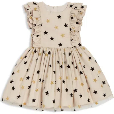 Pippa & Julie Kids' Star Ruffle Fit & Flare Party Dress In Neutral