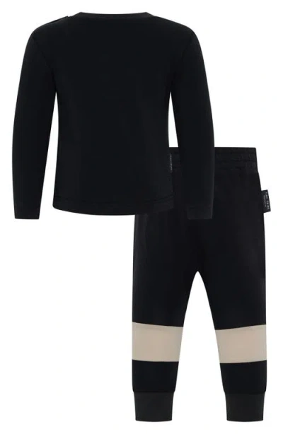 Tiny Tribe Dinosaur Cotton Graphic Sweatshirt & Joggers Set In Black