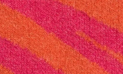 Freshman Kids' Zebra Stripe Quarter Zip Sweater In Pink