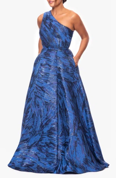 Xscape Evenings One Shoulder Brocade Ballgown