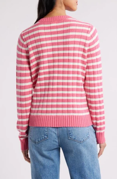 Caslon ® Stripe Crewneck Rib Sweater