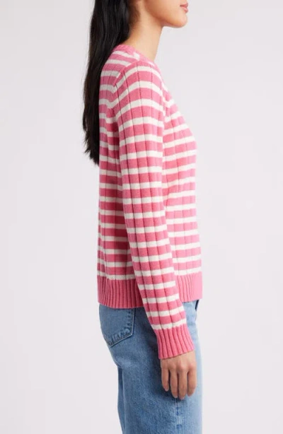 Caslon ® Stripe Crewneck Rib Sweater