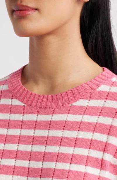 Caslon ® Stripe Crewneck Rib Sweater