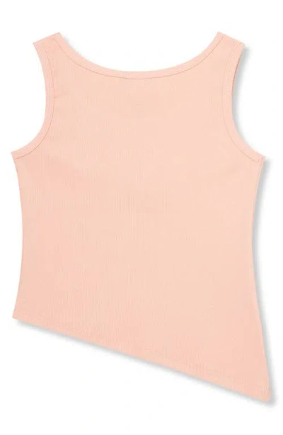 Truce Kids' Rib Stud Accent Cotton Tank In Pink