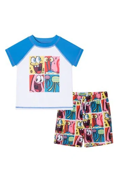 Andy & Evan X Spongebob Squarepants™ Two-piece Rashguard Swimsuit In Multi