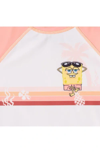 Andy & Evan X Spongebob Squarepants™ Two-piece Rashguard Swimsuit In Pink