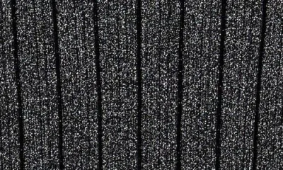 Reiss Kids' Jayden Sr. Metallic Long Sleeve Asymmetric Hem Dress In Black
