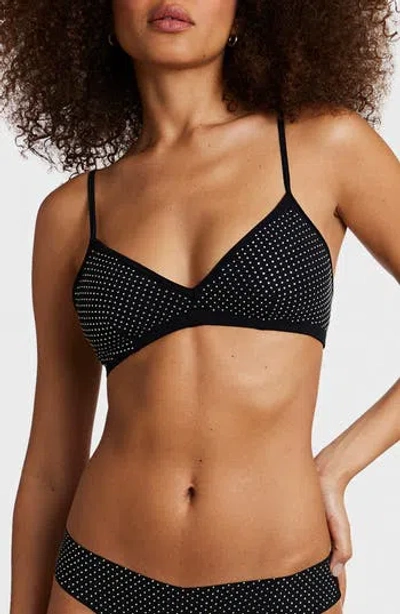 Commando Party Starter Bralette In Crystal Black