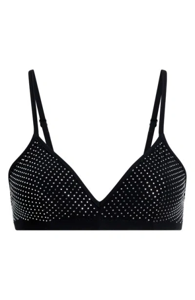 Commando Party Starter Bralette In Crystal Black