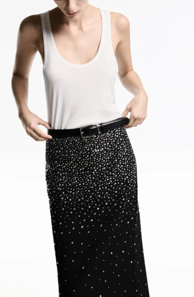 Mango Jess Rhinestone Embellished Midi Skirt